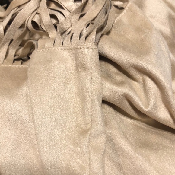 Avenue open front cardigan size 18/20 New with tags tan/brown with fringe trim - Picture 3 of 16